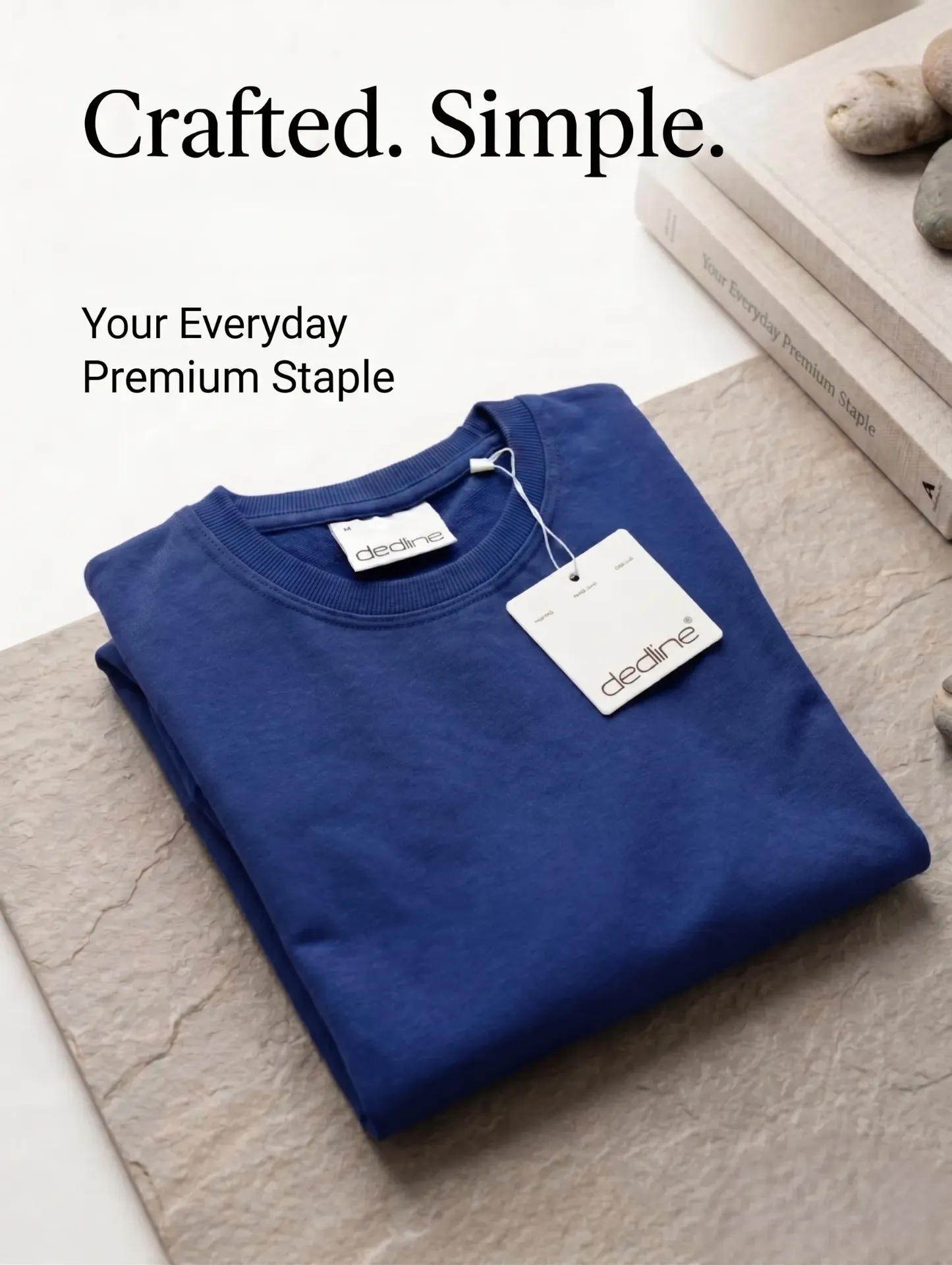 Dedline Men's Royal Blue Heavyweight Streetwear T-Shirt - Sold by Reyneon