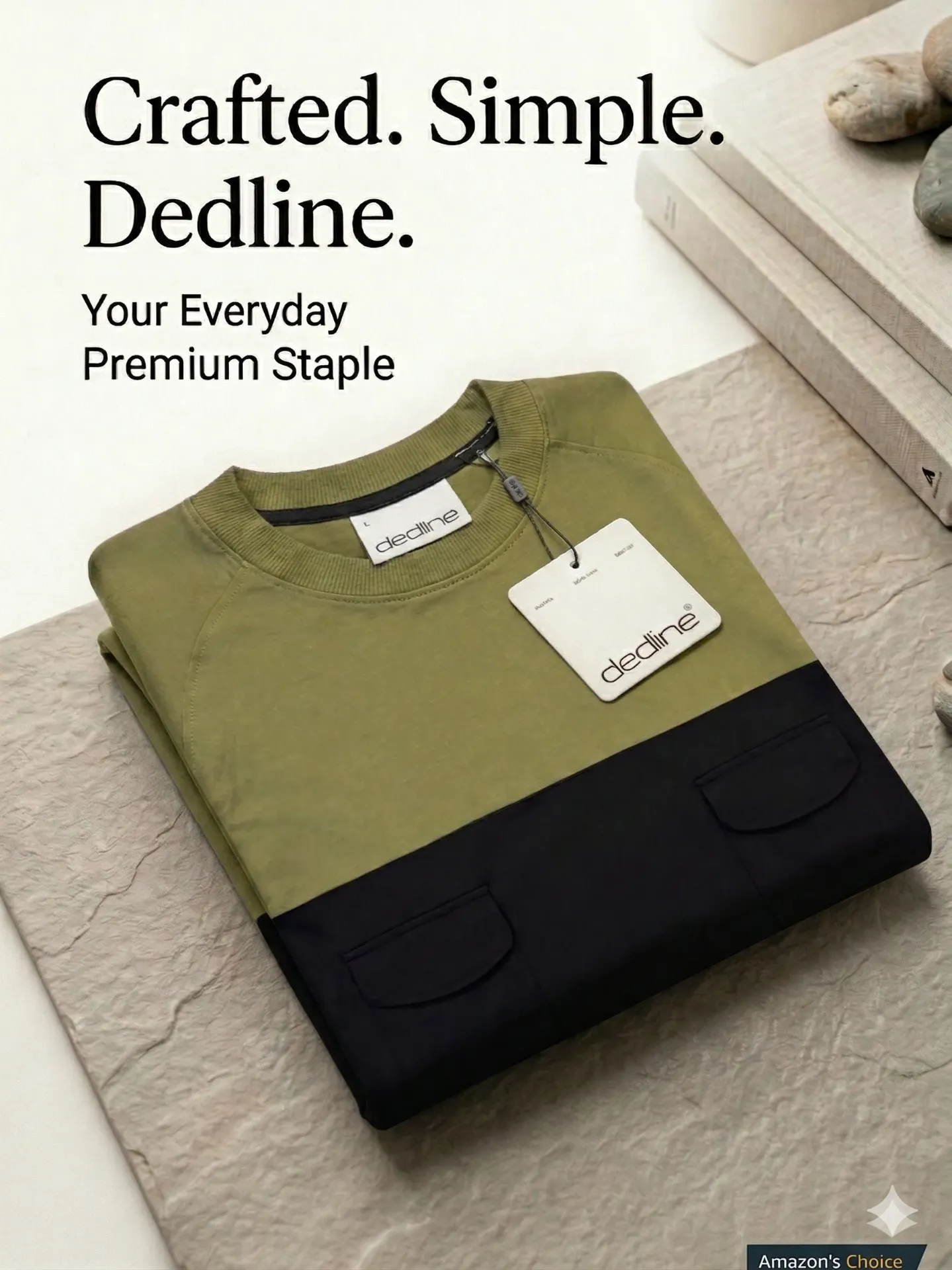 Men's Tshirt, Regular fit double pocketed with stylist green and black colour - Sold by Reyneon