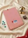 Kalpataru Fabrics Soft Peach Malmal Cotton Saree with Unstitched Blouse - Sold by Reyneon