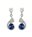 Crystal Drop Earring, Silver-Tone Wing Design with Clear CZ Stud, Elegant Dangle Style for women and girls | Modern Elegant Ear ring style for women and girls
